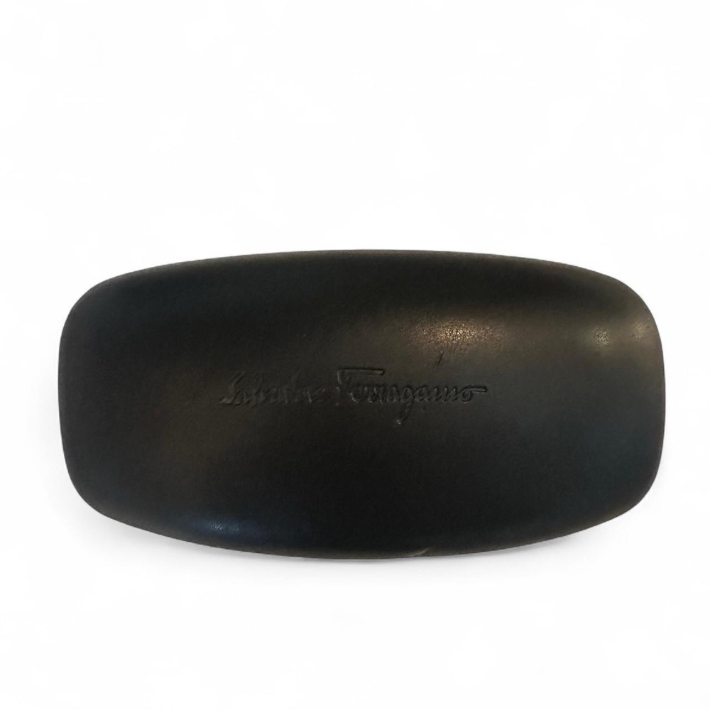 Salvatore Ferragamo black leather Sunglasses Case CASE  ONLY